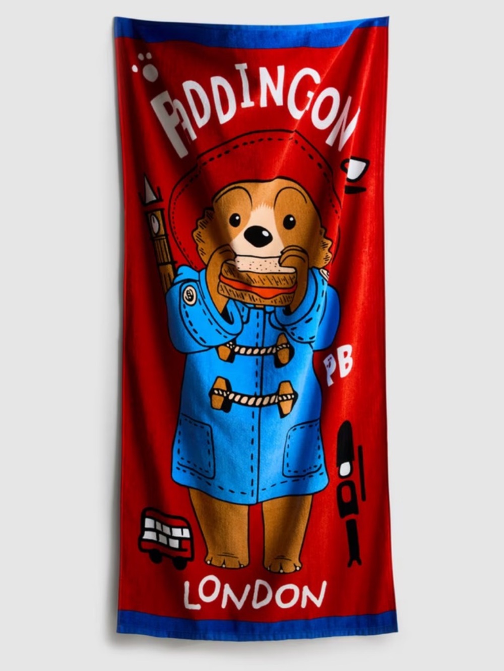 Paddington Bear London Red & Blue Beach Towel